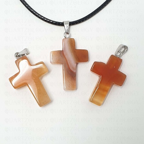 Cross necklace quartz crystal - cross,