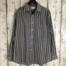 ROCOLA Men's Shirt 16” Fits as XL Grey with Red Black and Yellow Stripes
