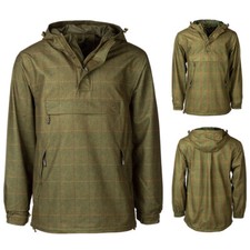 Men's Shooting Smock Tweed Print Waterproof Overhead Hunting Jacket 2 Colours