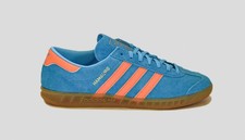 ADIDAS HAMBURG W SKY BLUE/CORAL ORANGE SIZES 8 8.5 9 9.5 ORIGINALS JS0682 2025