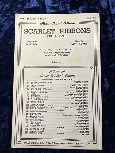 Vintage sheet music - sheet, scarlet
