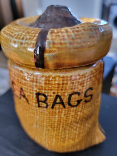 Vintage earthenware tea jar - earthenware,