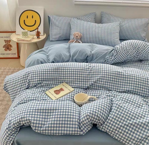 Gingham duvet cover queen size - queen,