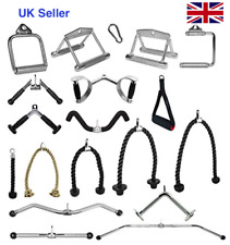 Gym Attachment Cable Machine Triceps Rope Bar Twin Revolving Handle Pull Down 