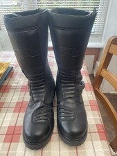 Richa Adventure Motorcycle Waterproof Boots Size UK 10 Euro 44 Black Leather VGC