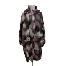 M&S Women's Parka Jacket Size 14 Purple Pockets Shower Resistant Hooded New F1