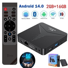 TV98 Android 14.0 Smart TV Box Quad Core 16GB UHD 8K 5G WiFi BT Media Player