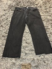 Mens Levis 501 black denim jeans W36 - Cut-Offs 3/4 Length (Free P+P)
