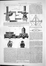 Old Nelson Portable Drilling Machine Walker Steam Pump Hayhurst 1875 Victorian