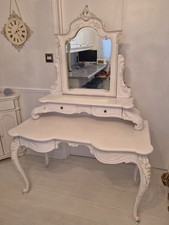 White Rococo Dressing Table Vanity Mirror French Shabby Chic Style