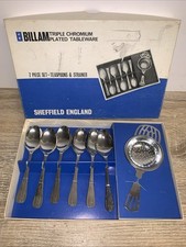 Billam Triple Chromium Plated Tableware 7 Piece Set Teaspoons & Strainer 