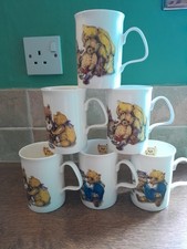 Roy Kirkham - Set Of 6 Teddy Bear Mugs - Fine Bone China - 1992