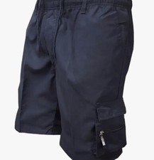 Men Navy Cargo Multi Pocket Elasticated Waist Size XL or 36”Lightweight Short