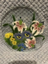 peggy karr glass plate flowers