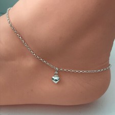 Sterling Silver Heart Anklet
