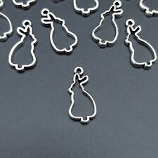 Rabbit Charms Tibetan Silver Hare Hollow Bezel 22mm x 11mm 10pcs C659
