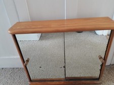 Vintage Pine Bathroom Kitchen Storage Cupboard Mirrored Doors - Collection only.