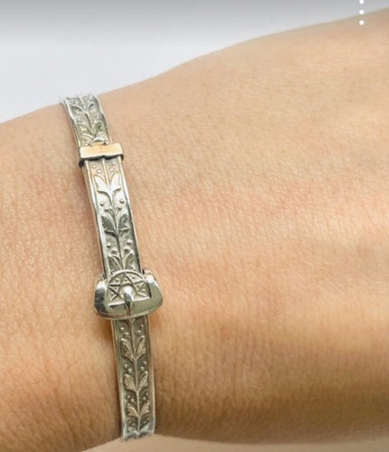 Silver expanding bangle belt - bangle,