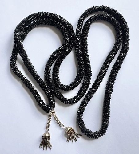 Victorian mourning jet glass - victorian,