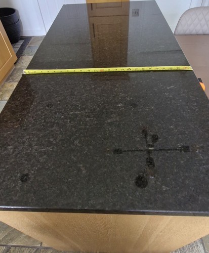 Black granite kitchen - black, island
