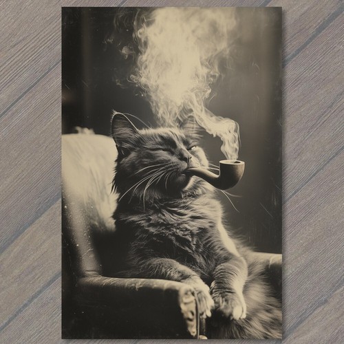 Art print anthropomorphic cat - anthropomorphic,