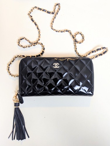 Vintage chanel black patent - black,