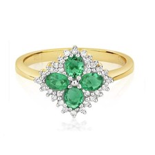 Real Emerald and Diamond Ring