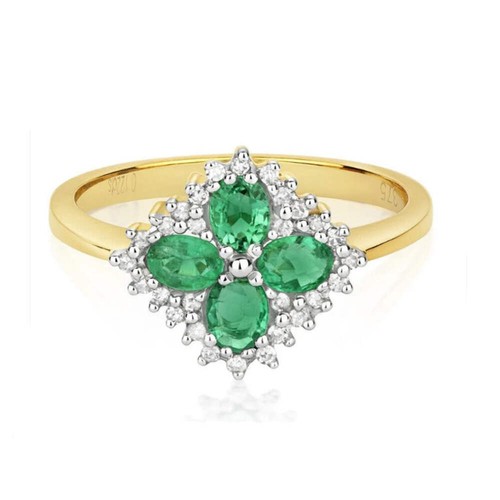 Real emerald and diamond ring - and,