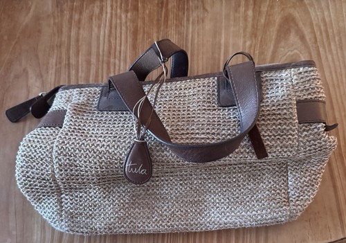 Tula woven raffia - woven, leather