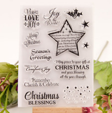 Christmas Letter Star Silicone Clear Stamp for Scrapbooking Embossing Card Craft