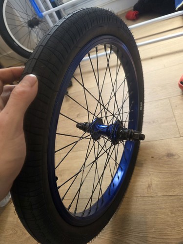 Rear bmx wheel blue - wheel, rhd