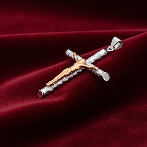 Two tone crucifix cross - two,