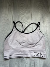 Calvin Klein L Large Sports Bra Women’s Ladies Gym Active Wear Running Top Grey
