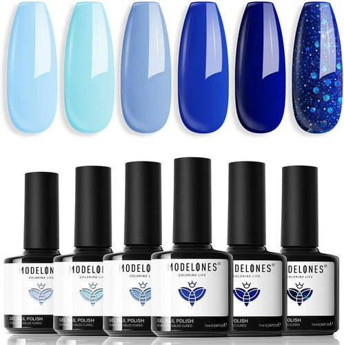 Gel nail polish set - gel, 6