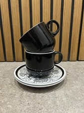 Pair of Vintage Alfred Meakin Samoa Cups Saucers Lovely Hand Painted Mid Century