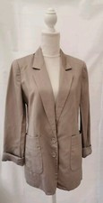 French Connection Ladies Jacket Size 10 Pale Pink Mink Taupe Lined Long Sleeves