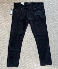 M&S Corduroy Jeans Men Straight Slim Fit Grey Stretch Zip Fly W38 x L31 Reg New