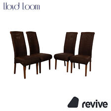 4-Piece Lloyd Loom Wooden Chair Brown Dining Room