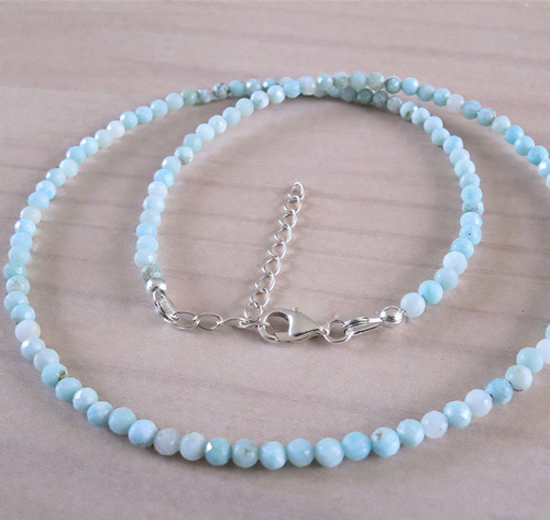 Natural larimar 2mm gemstone - natural,