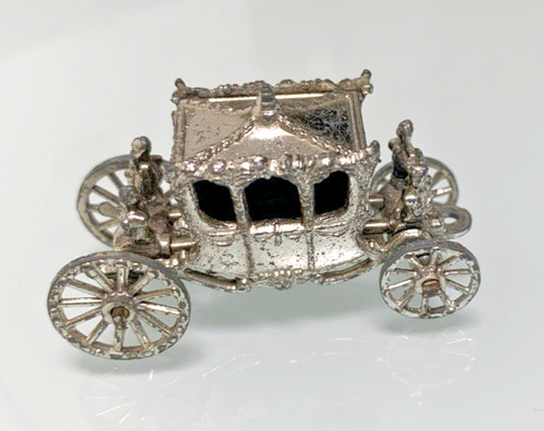 Vintage white metal carriage - vintage,
