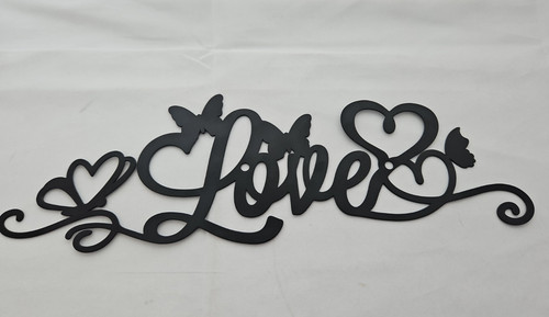 Love metal wall decor black - metal,
