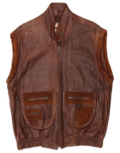 Vintage mens leather - mens, gilet