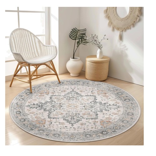 Round vintage machine washable - vintage,