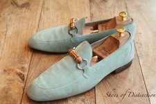 Gucci Pale Blue Suede Bamboo