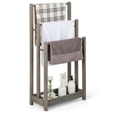Freestanding Wood Towel Rack