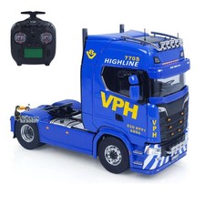 4X4Metal Chassis 1/14 RC Truck Lorry 2Speed Gearbox Flowing Water Cab Suspension