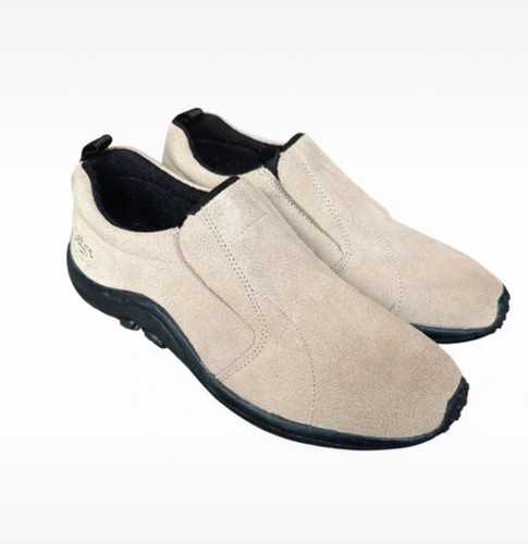 Beige suede slip shoes - slip, on