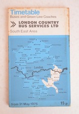 Bus Coach Timetable London Country South East Area May 1975