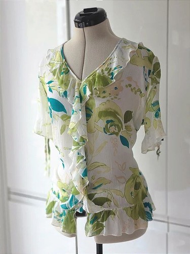 Vintage floral ruffle - vintage, m&s