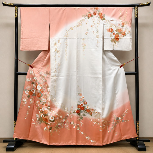 Japanese houmongi kimono - kimono, silk